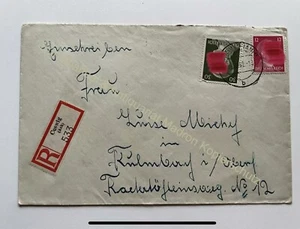 Brief 1942 Einschreiben R-Zettel Coswig Anhalt Wittenberg - Bild 1 von 2