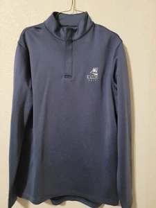 Peter Millar Wicking 1/4 Zip Pullover Mens Medium Blue Performance Golf M6 - Picture 1 of 6