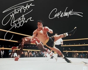 Sylvester Stallone & Carl Weathers Autographed 16x20 ROCKY II KO Photo ASI Proof - Picture 1 of 2