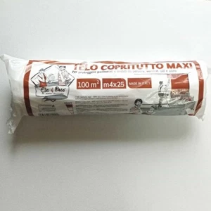 Telo copritutto maxi 4x25mt da imbianchino per proteggere da oli pittura polvere - Foto 1 di 5