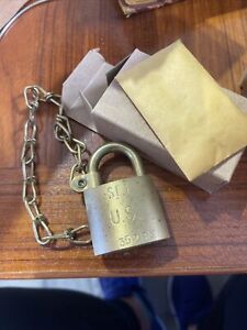 Vintage AMERICAN Lock Company-U.S. Military Brass Padlock-NOS  352BA With Keys