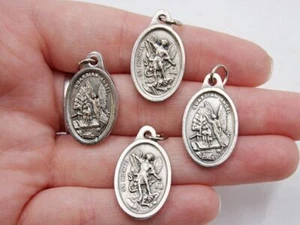 Guardian Angel and Archangel Saint Michael Lot of 4 Two Sided Pendant Medals - Picture 1 of 6