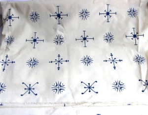 Vintage Cotton Fabric remnant MCM Mid Century Modern Atomic 1960s Geometric - Picture 1 of 4