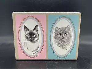 Vtg Congress Playing Cards Double Deck Cat Prints Robert Guzman-Forbes - Picture 1 of 5