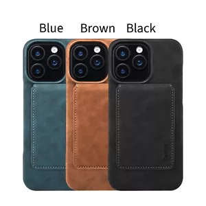Retro magnetic attraction RFID Blocking Card Holder two-in-one Case Cell Phones - Picture 1 of 43