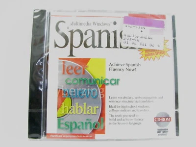 Multimedia Windows Spanish Learn To Speak Spanish CD-ROM 1990s Vintage NEW - Image 1 of 4