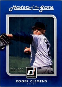 2016 Donruss Masters of the Game Blue Baseball Card #2 Roger Clemens /199