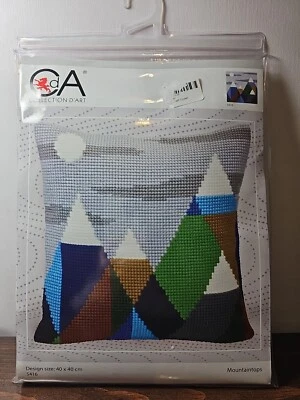 New CdA stamped cross stitch kit cushion "Mountaintops" 5416, 40x40cm - Image 1 of 3