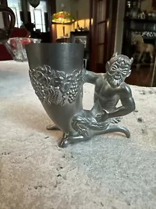 Taza de Vidrio Alemán de Colección Dios Mitológico Fauno BMF-ZINN Alemania Diablo - Imagen 1 de 12