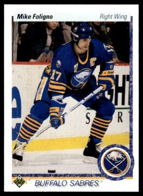 1990 Upper Deck #378 Mike Foligno - Buffalo Sabres - Image 1 of 2