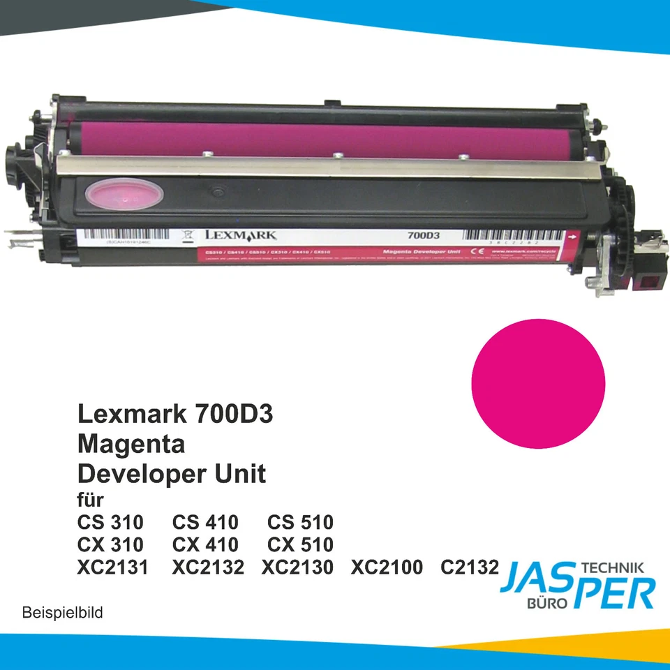 Lexmark 700D3 Entwicklereinheit 40000 Seiten 70C0D30 XC2131 2132 2100 Magenta - Bild 1 von 1