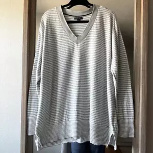 Tommy Hilfiger V Neck Tunic Sweater Womens 2X 100% Cotton Preppy Classic Coastal - Picture 1 of 11