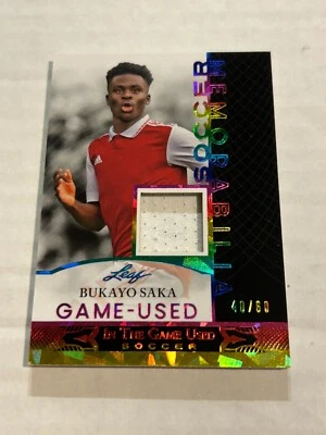 2024 LEAF IN THE GAME USED BUKAYO SAKA 40/60 JERSEY RELIC ARSENAL SP - Image 1 of 2