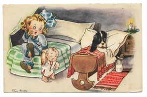 Due bambini e un cane nella culla - Illustratori: V.Tom Novelli - 1951 - Picture 1 of 2
