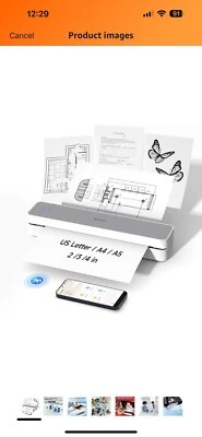 Portable Mini Pocket Thermal Printer Wireless Bluetooth Photo Inkless Printing. - Image 1 of 4