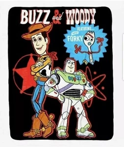 Disney Pixar Toy Story #4 Throw Blanket Woody Buzz Forky 48" x 60" Sealed - Picture 1 of 6