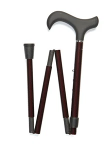 Bastón plegable de fibra de carbono cesta roja tejido agarre suave mango derby bastón - Imagen 1 de 7