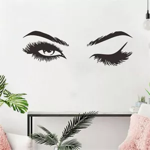 Wall Girl Sexy Decal Vinyl Sticker Stickers Eye Beauty Salon Eyes Eyelashes Lash - Picture 1 of 5