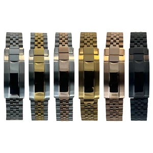 20 mm Jubiläums Uhrenarmband mit Gleitverschluss Stilschließe & gebogenen massiven Endgliedern - Bild 1 von 24