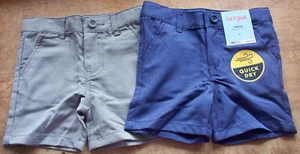 Lot of 2 Cat & Jack Toddler Boys Size 2T Quick Dry Shorts BLUE & GRAY Adj Waist - Picture 1 of 2