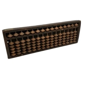 Vintage Japanese Korean Wood Soroban Abacus 15 Rows, 1x5 Beads, Math 12''x4'' - Picture 1 of 12