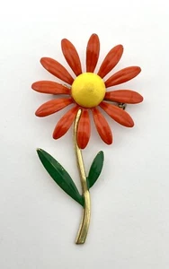 Late 60s/ Early 70s Enamel Flower Brooch - Bild 1 von 8