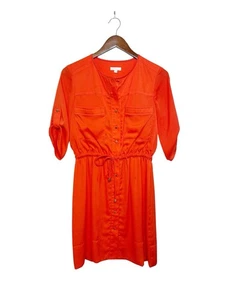 Shoshanna Orange Button Front Size 2 Dress Tie Waist $340 - Picture 1 of 4