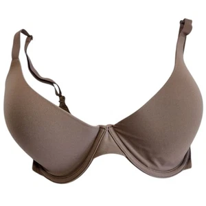 Skims T-Shirt Underwire Demi Bra Cocoa Brown Size 32H Adjustable Straps - Picture 1 of 6
