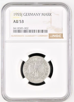 1955 J Germany Mark NGC AU 53 - Image 1 of 2