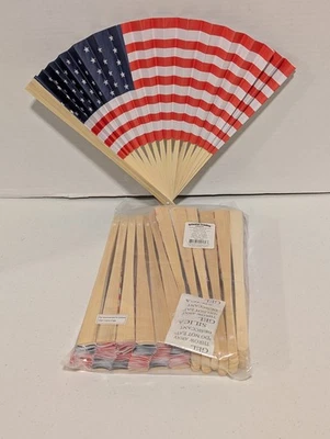 Patriotic Paper USA/American Hand Flag Fan by Oriental Trading Company--NOS. - Image 1 of 2