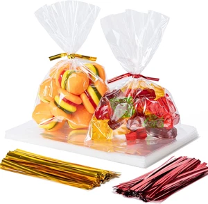 Sacchetti trattamento cellophane 200 pezzi 4x6 pollici sacchetti cellophane trasparenti 200 cravatte a torsione - Foto 1 di 12