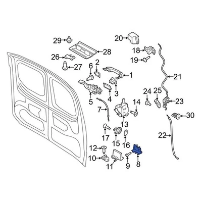 For Ford Transit Connect 14-23 Ford DT1Z6143289C Rear Lower Door Latch Assembly - Image 1 of 2