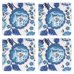 Cath Kidston Strawberry Garden Set of 4 Blue Cork Backed Coasters - Picture 1 of 4