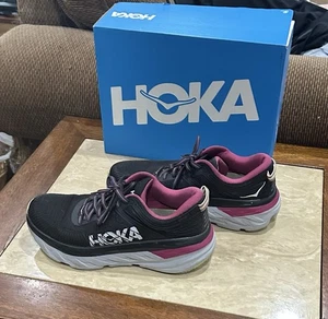 Hoka One One Bondi 7 Damenschuhe Größe 8 schwarz pink Laufen gepolstert sportlich - Bild 1 von 9