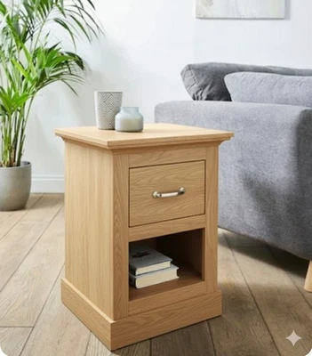 Mesa auxiliar Ashford efecto roble IX205 1 cajón PVP £80 - Imagen 1 de 3