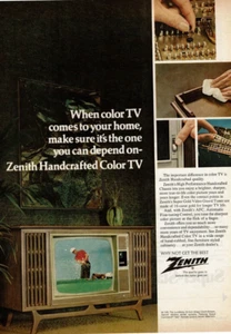 1969 Vintage Print Ad When Color TV comes to your home make Zenith Handcrafted - Picture 1 of 2