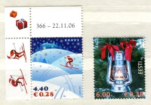 EST_366- EST_367 2006 Estland Weihnachten 2 Stück postfrisch - Bild 1 von 1