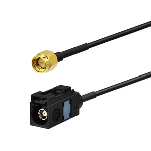 2-Pack Vehicle FM AM Radio Antenna Adapter Fakra A Female to SMA Male Cable 50cm - Picture 1 of 3