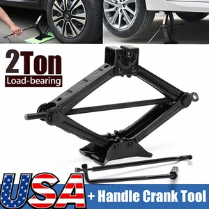 Heavy Duty 2Ton Scissor Jack +Handle For Car Van Auto Garage Tire Change Quick ~ - Picture 1 of 12
