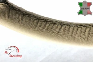 FÜR DAIMLER V8-250 67-69 BEIGE LEDER LENKRADABDECKUNG BRAUN STIT - Bild 1 von 5