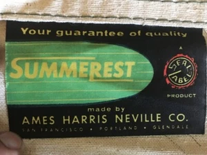 Rare Antique Canvas Cot Ames Harris Neville CO. Summerest - Picture 1 of 12