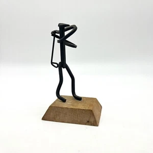 MCM Metal Golfer Sculpture Figurine Minimalist Iron Art Golf Player Statue Decor - Picture 1 of 8