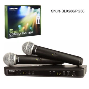Nuovo sistema microfonico wireless portatile Shure BLX288/PG58 dotato di 2 microfoni - Foto 1 di 15