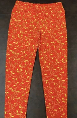 New LuLaRoe Leggings  TC 12-18 Orange Yellow Haunted Houses Halloween 🎃 T&C - Image 1 of 4