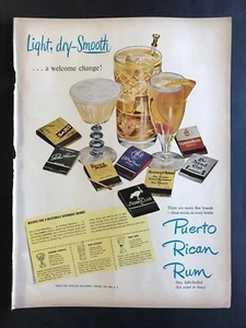 Anuncio vintage de ron puertorriqueño 1949 - Imagen 1 de 1