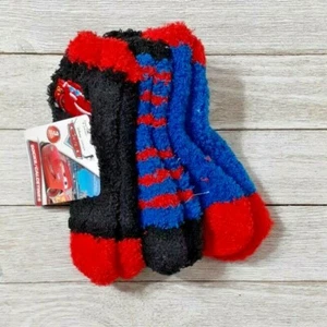 Cars No-Slip Socks Plush 3 Pair Boys 18-24 Months - Picture 1 of 2