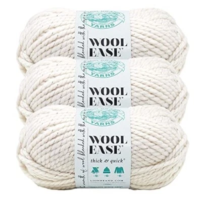(3 Pack) Lion Brand 640-308G Wool-Ease Thick & Quick Bulky Yarn, Starlight - Image 1 of 4