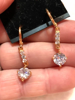 CZ Dangle Earrings Gold Filled E-124 - Image 1 of 2