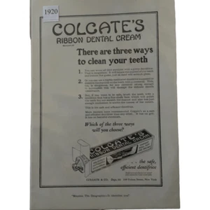 Vintage 1920 Colgate’s Ribbon Dental Cream Ad Advertisement - Picture 1 of 4