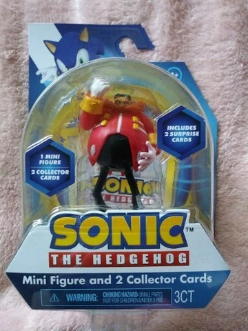 Sonic The Hedgehog 2.5" Dr. Eggman Mini Figure & 2 Collector Cards Brand New! Cover